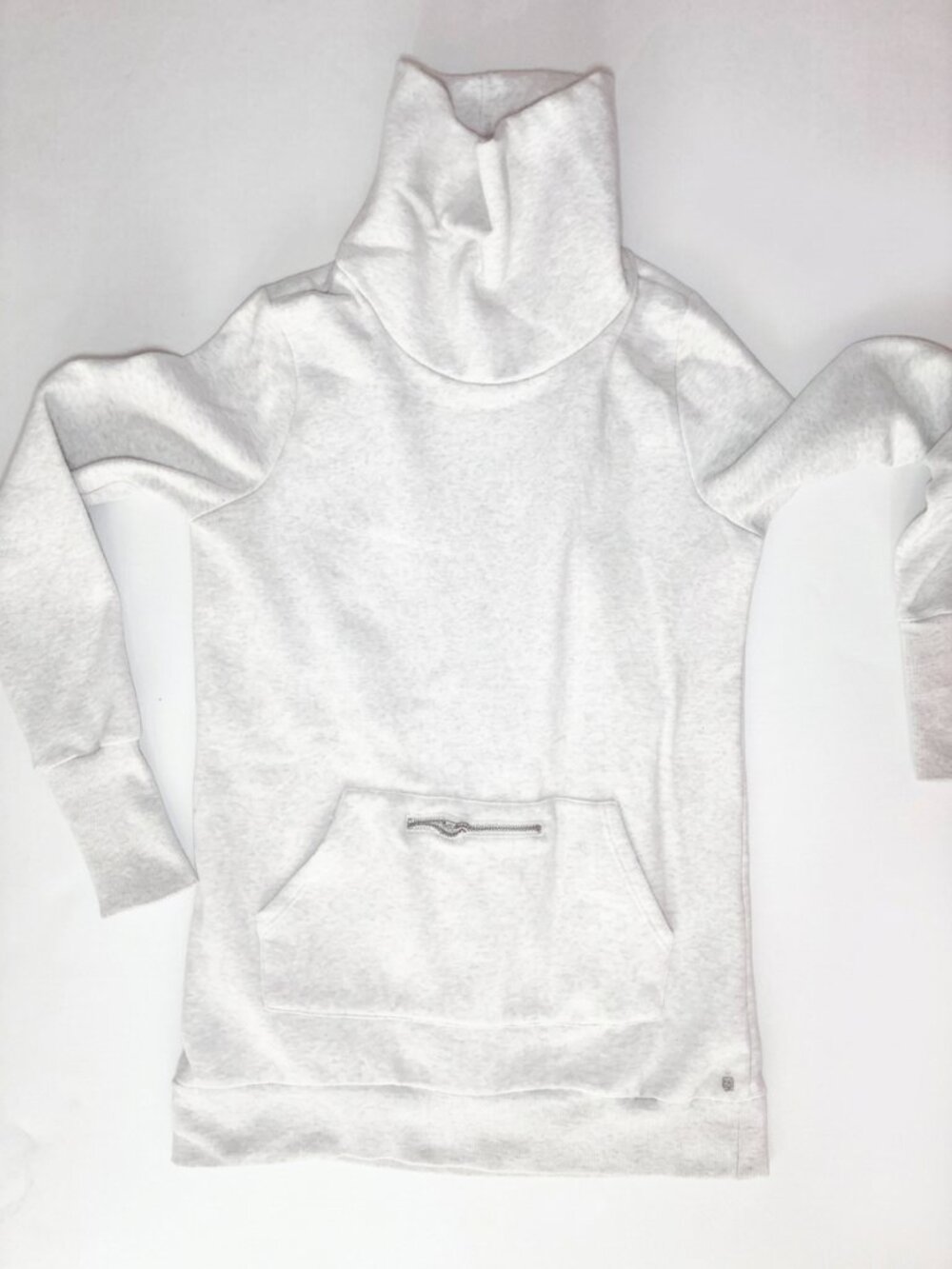 Fabletics High Neck Cowl Pullover Sweatshirt - M - Light Tan Heather